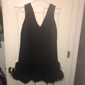 BCBG MAXAZRIA Jamysen Feather Trim dress